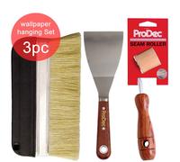 Set Di 3 Pezzi Per Appendere Carta Da Parati, Pennello, Rullo E Raschietto