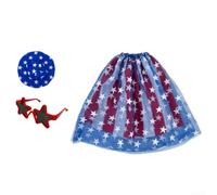Set di 3 pezzi per portico rosso e bianco, per il 4 luglio, per costume patriottico con cappello e occhiali da sole, decorazione per giardino e prato