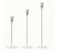 Set di 3 pezzi portacandele, 33/28/23 cm Candeliere da bar nero, candela da bar portacandele in metallo, cena a lume di candela, decorazioni per la casa, matrimonio (3, white)