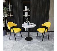 Set di 3 pezzi tavolo da pranzo con piano in finto marmo, facile da montare, gambe in legno massello, base rotonda con 2 sedie.