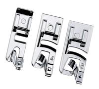 Set di 3 piedini per macchina da cucire con orlo arrotolato stretto, 3/4/6 mm, design a scatto per Singer, Brother, Babylock, Euro-Pro, Kenmore, White, Juki, New Home, Simplicity, Elna