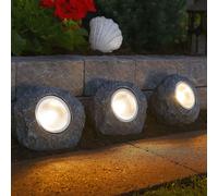 Set Di 3 Pietre Decorative LED Per Giardino Lampada Da Percorso Lampada Esterna
