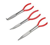 Set di 3 pinze per crogiolo, bocca dritta curva a 45° e 90°, con testa forgiata in acciaio al carbonio e manico resistente al calore, per lavori di fusione GoldSilver Lab, manutenzione fai da te