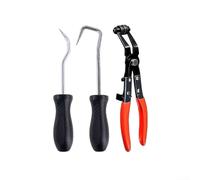 Set di 3 pinze per fascette stringitubo con ganascia girevole ad angolo di 45 gradi e strumenti di rimozione del gancio per vano motore stretto per accesso tubo del radiatore tubo carburante per