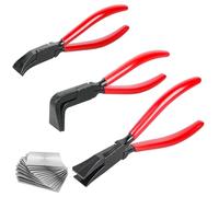 Set di 3 pinze piegate in lamiera, 0 - 45 - 90 gradi, mini pinze per lamiera, larghezza 22 mm, pinza piegatrice e pinza piegatrice per coperture e idraulici, maniglie antiscivolo per piegare lamiere