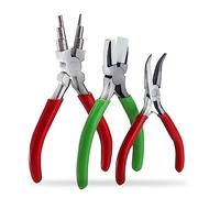 Set di 3 pinze professionali per gioielli, 6 in 1, pinze per la realizzazione di cauzioni, pinze in nylon a naso piegato per la creazione di gioielli in nylon