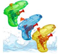 Set di 3 pistole ad acqua, 8 cm, multicolore, portata extra grande, piccola pistola a spruzzo per bambini (3 pezzi, 8 cm)