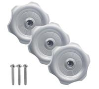 Set di 3 pomelli per finestre con viti per sostituzione rapida di parti rotte (argento)