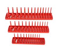 Set di 3 porta-bussole con attacco rosso, vassoio porta-bussole multifunzionale, per casa, magazzino, fabbrica, officina, deposito attrezzi, porta-bussole.