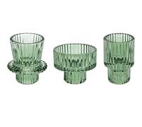 Set di 3 Porta Candele, Portacandele da Tavolo, Moderni Vetro Decorazione, Porta Tealight Candle Holder,Cristallo per Casa, Cena, Matrimonio, Festa, Festival (3, Verde)