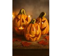 Set di 3 portacandele a forma di zucca di Halloween, in terracotta, dipinte a mano, con viso in 3 misure, lanterne autunnali per interni ed esterni, decorazione autunnale