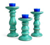 Set di 3 portacandele in stile vintage, bianco, centrotavola ornamentale per caffè e pranzo
