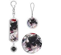 Set di 3 portachiavi - badge - ciondolo corda per telefono cellulare Death Anime Note L - personaggi Kawaii, ideale per regalo Otaku (Fans d'Anime), 1, S