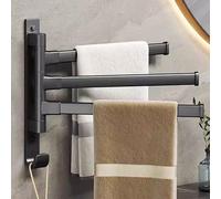 Set di 3 portasciugamani da bagno girevole, salvaspazio, montaggio a parete, elegante asciugamano nero per riporre in modo efficiente il bagno