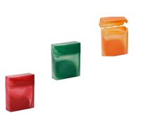 Set di 3 portasigarette, 25 sigarette, 90 x 75 x 25 mm, scatola di plastica leggera 30 g (rosso, verde + arancione)