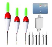 Set di 3 pose a LED da pesca con indicatore di morso, con sensore di gravità e base, accessori da pesca per immersioni, pesca al lago, pesca a LED, galleggiante, pesca, set di pose da pesca