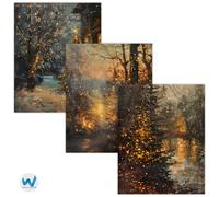 Set di 3 poster artistici invernali luci di Natale incantate -...