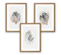 Set di 3 poster di alta qualità, stampa artistica "all of me loves all of you", con cornice, per soggiorno, camera da letto, stile moderno, DIN A4/A3, Cornice naturale., A4