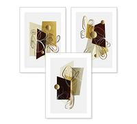 Set di 3 poster di alta qualità, stampa artistica "Mi do more what makes you happy" - Quadro decorativo per la parete opzionale con cornice per soggiorno, camera da letto, Moderno Fine Art - DIN A4/A3, ohne rahmen, A4