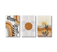Set di 3 poster geometrici con piante del deserto e sole, decorazione astratta, illustrazione, pittura artistica moderna per la decorazione della stanza, 50x70cmx3, senza cornice.