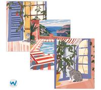 Set di 3 poster mare terrazza mediterranea costiera - 12X16/16X20/18X24/24X36