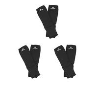 Set di 3 protezioni per arti marziali miste, per Taekwondo, karate, MMA, stinchi e collo del piede, taglia XL, colore: nero