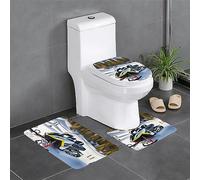 Set di 3 protezioni per il bagno, per camera da letto, cucina, vasca da bagno, tappeto decorativo in peluche, tappeto assorbente avanzato per motoslitta