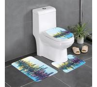 Set di 3 protezioni per il bagno, per camera da letto, cucina, vasca da bagno, tappeto decorativo in peluche, tappeto assorbente con riflessione olografica