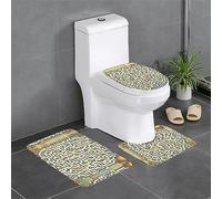 Set di 3 protezioni per il bagno, per camera da letto, cucina, vasca da bagno, tappeto decorativo in peluche, tappeto assorbente con mappa del tesoro labirinto