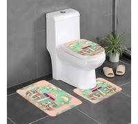 Set di 3 protezioni per il bagno, per camera da letto, cucina, vasca da bagno, tappeto decorativo in peluche, tappeto assorbente a forma di fungo sogno