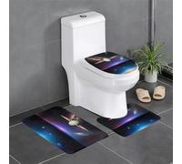 Set di 3 protezioni per il bagno, per camera da letto, cucina, vasca da bagno, tappeto decorativo in peluche, tappeto assorbente Cosmic Saturn