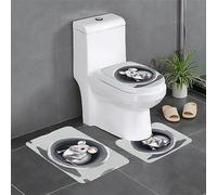 Set di 3 protezioni per il bagno, per camera da letto, cucina, vasca da bagno, tappeto decorativo in peluche, topolino nel buco, tappeto assorbente