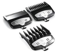 Set di 3 protezioni per tagliacapelli compatibili con la maggior parte dei tagliacapelli Wahl, pettini guida professionali per tagliacapelli, lunghezze di taglio da 1/16" a 1", nero (confezione da 3)
