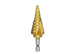 Set di 3 punte for trapano a gradini con scanalatura dritta in acciaio HSS da 3-12 mm, 4-12 e 4-20, rivestite in titanio, for legno metallo, fresa a tazza Ampiamente Applicato(4-20mm LX)