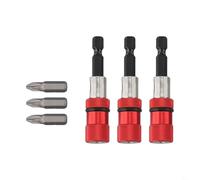 Set di 3 punte magnetiche con profondità regolabile per cacciaviti elettrici e trapani, compatibile con codoli esagonali da 1/4", per Ideal (A)