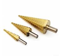 Set di 3 punte per trapano a gradino realizzate in acciaio HSS per un taglio affidabile, sbavatura e smussatura in vari materiali