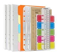 Set di 3 quaderni ricaricabili formato A5, fogli di ricarica a righe, buste trasparenti con cerniera, divisori A5, linguette per indice