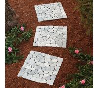 Set Di 3 Quadrato Marmo Giardino Esterno Fare un Passo Sassi