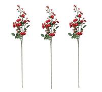 Set di 3 Rami di Rose Artificiali a Forma di Cuore, Lunghezza 28,7 Pollici, Steli di Fiori di Rose Finte con Roselline di Seta, per Vaso, Bouquet, Tavolo, Matrimonio, Decorazioni per la Casa(Rosso)