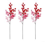 Set di 3 rami di vite a bacca rossa da 40 cm, per migliorare la decorazione di interni, tra cui comodini, consolle e vignette d'ingresso (B)