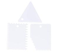 Set di 3 raschietti per crema pasticcera, con denti irregolari, fai da te, per decorare torte, in plastica, come mostrato, 9,5 cm, 12 cm e 12 cm. (Bianco)