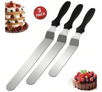 Set di 3 raschietti per torte, set di raschietti in acciaio inossidabile per levigare le torte - strumenti per decorare torte da 6 pollici, 8 pollici e 10 pollici, utili per il rientro a scuola 1 pezz