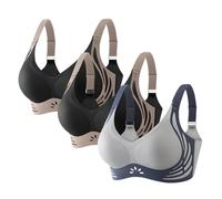 Set di 3 reggiseni da donna senza ferretto sexy anti cedimento 2025 reggiseno completo copertura traspirante senza schienale nudo reggiseno push up femminile sotto vestiti reggiseno, W, L