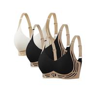 Set di 3 reggiseni senza ferretto 2025 Push Up anti-cedimento reggiseni gole regolabili di grandi dimensioni soft stretch shock reggiseno moda classico reggiseno, b, XXL