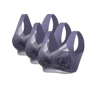 Set di 3 reggiseni senza ferretto in pizzo floreale da donna reggiseni push-up anti-cedimento di grandi dimensioni morbido classico casual reggiseno 2025, J, XXL