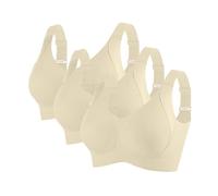 Set di 3 Reggiseno senza ferretto, da donna, invisibile, ad alto impatto, senza imbottitura, per sport, yoga, con spalline regolabili, traspirante, morbido, casual, leggero, estivo, lingerie Bra per