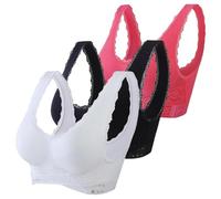 Set di 3 Reggiseno senza ferretto, da donna, senza cuciture, imbottito, reggiseno da corsa, yoga, con spalline sottili, colori puri, elasticizzati, alla moda, leggero, estivo, sotto abbigliamento