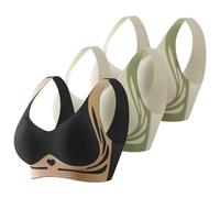 Set di 3 reggiseno senza ferretto di grandi dimensioni, senza cuciture, imbottito, reggiseno da corsa, yoga, spalline sottili morbide e traspiranti, elasticizzate, classico, leggero, estivo, lingerie