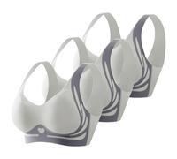 Set di 3 reggiseno senza ferretto di grandi dimensioni, senza cuciture, imbottito, reggiseno da corsa, yoga, spalline sottili morbide e traspiranti, elasticizzate, classico, leggero, estivo, lingerie