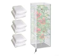 Set di 3 reti per uccelli da giardino con cerniera e coulisse regolabile, progettate per coprire gabbie di pomodori e piante da scoiattoli, conigli e insetti (60 x 60 x 150 cm)